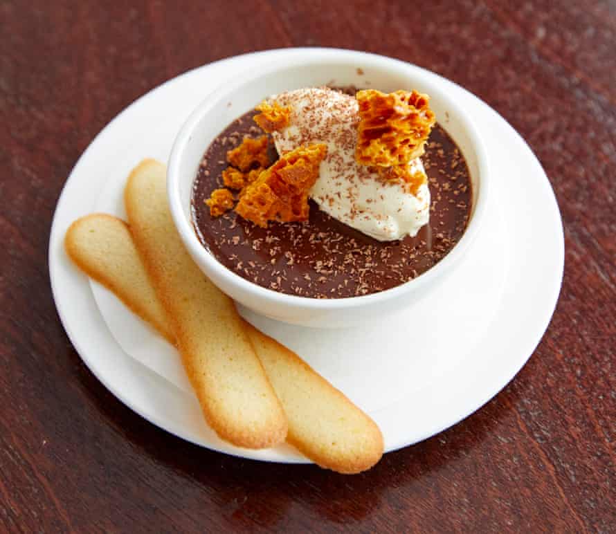 Chocolate dessert at Le Pont De La Tour restaurant