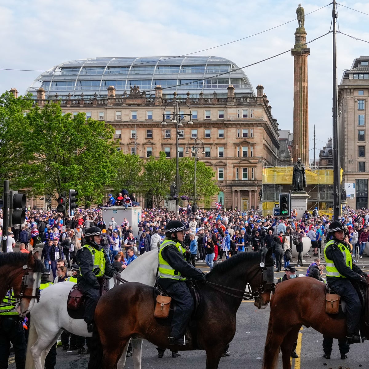 Twenty Arrested After Rangers Fans March In Central Glasgow Scotland The Guardian Twenty Arrested After Rangers Fans March In Central Glasgow Scotland The Guardian