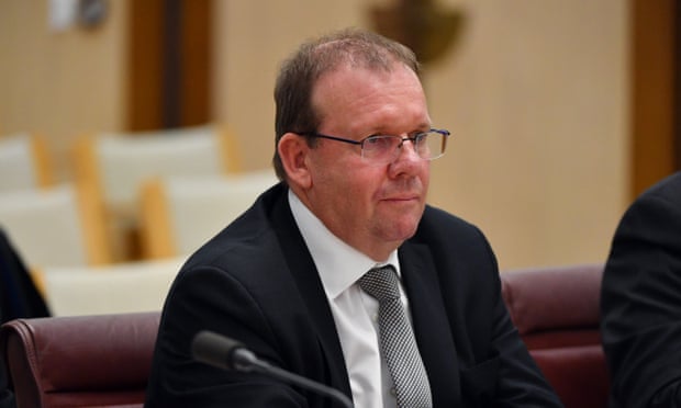 File photo of auditor general Grant Hehir at a Senate inquiry into sports grants