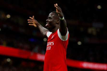 Bukayo Saka after scoring Arsenal’s second goal.