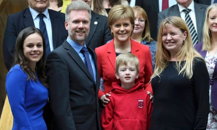 Gregg, Kathryn and Lachlan Brain meet Nicola Sturgeon and Kate Forbes in the Scottish parliament on 26 May 2016.