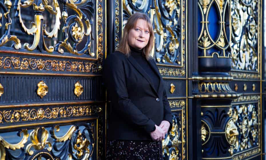 Cathy Mitchell, deputy leader of Warrington council, by the opulent town hall gates.