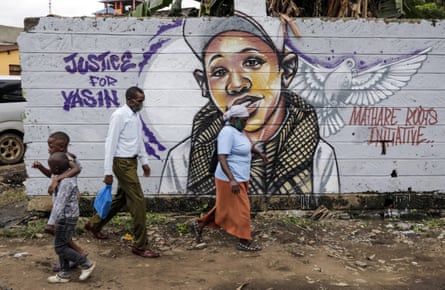 A mural dedicated to Yassin Moyo in the Nairobi slums
