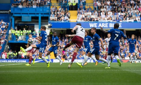 Burnley’s Stephen Ward fires in the second goal.