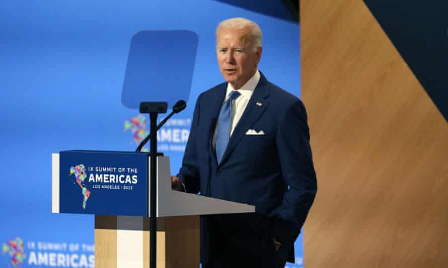 President Joe Biden speaks at the Plenary at the IX Summit of the Americas in Los Angeles, California, USA