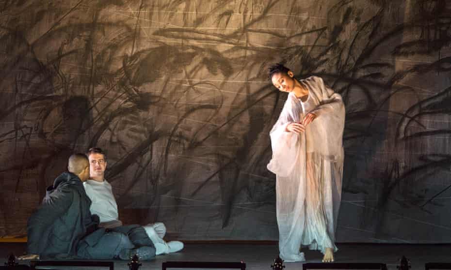 Davone Tines, Philippe Jaroussky and Nora Kimball-Mentzos in the Dutch National Opera;s production of Kaija Saariaho’s Only the Sound Remains, directed by Peter Sellars.