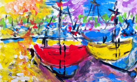 Boats at Itchenor (2017), painted by Max Birne