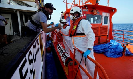 Rescue boats in the Mediterranean