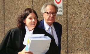 Image result for Geoffrey Rush close to tears as he gives evidence in 'King Leer' defamation trial