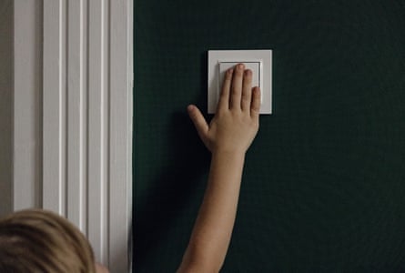 Child turning connected a ray switch