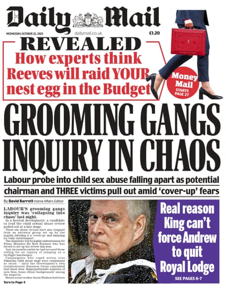Front page of the Daily Mail