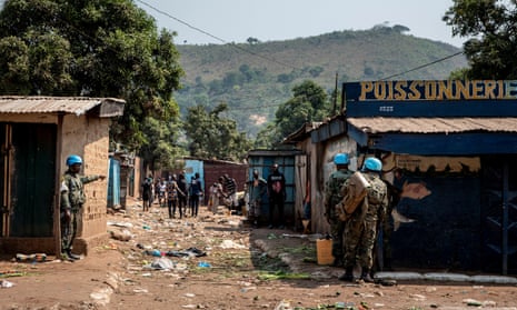 UN forces patrol Bangui, where peacekeepers and government forces have clashed with armed groups. 