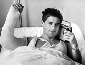 Müller spent time in hospital after fracturing his arm in 1967.