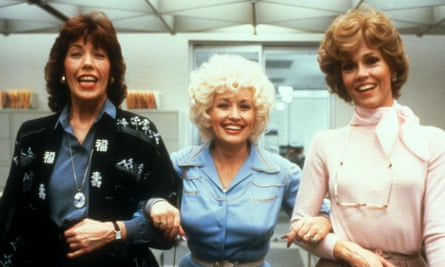 From left, Lily Tomlin, Dolly Parton and Jane Fonda in 9 to 5.
