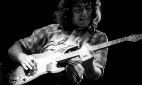 Rory Gallagher plays his Fender Stratocaster in Central Park, New York, on 7 September 1974