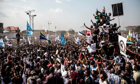 Supporters of Martin Fayulu, the runner-up in the Democratic Republic of the Congo’s presidential elections, at a protest rally following the result of January’s presidential election