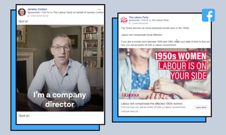 Two Labour Facebook adverts