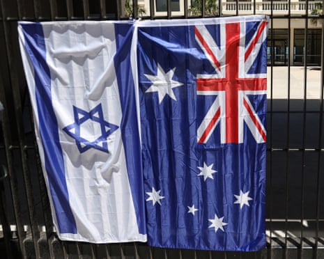 The Israeli and Australian flags