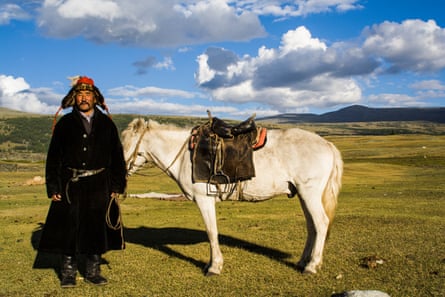 A horseman in Altai Tavan Bogd national park, Mongolia.