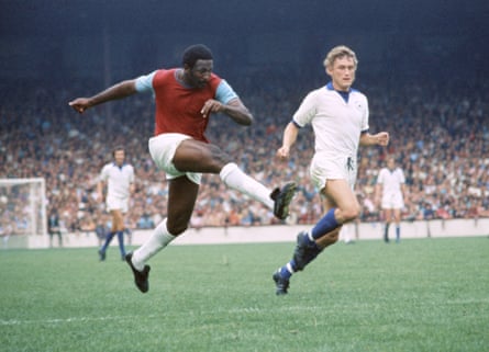 Clyde Best gets in a shot against Leicester in August 1972