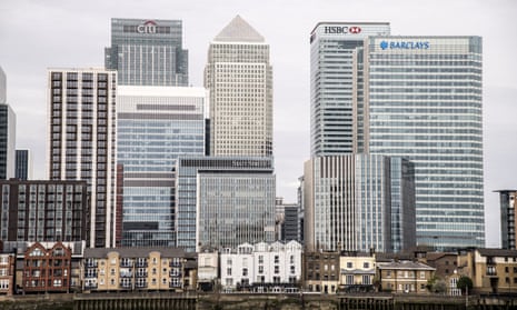 The skyline of Canary Wharf in London