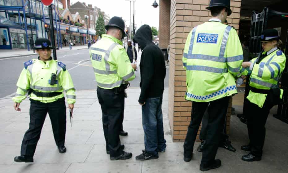 Police performing a stop and search in Harrow, London