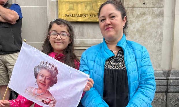 Adriana Valadez and her daughter Amaya in Westminster, London