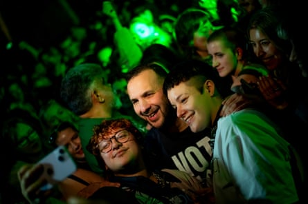 Green party leader Zack Polanski with the crowd at Heaven nightclub in London, Jan 2026