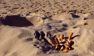Cigarette butts pose a risk to beach ecosystems, say Thailand government officials.