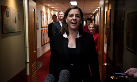 Deb Frecklington before a Liberal National party meeting earlier this year