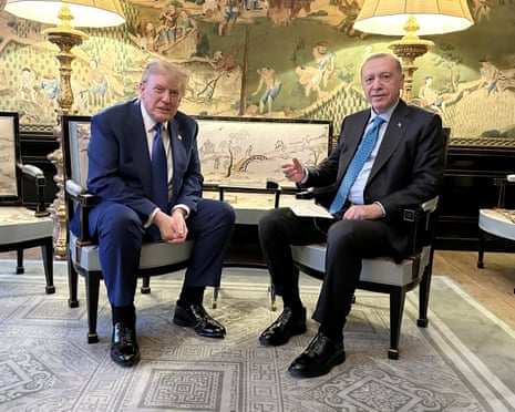 Trump and Erdoğan meet on the sidelines of the Nato summit in The Hague, Netherlands