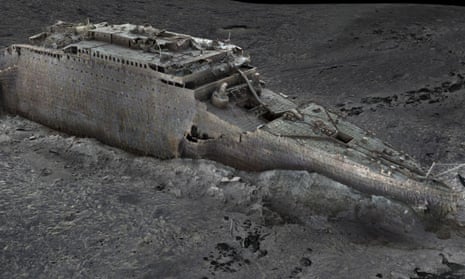 3D images of the Titanic wreck created by the maritime exploration company Magellan and the production company Atlantic Productions.