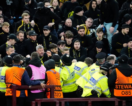 Young Boys fans clash with the police.