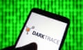 Darktrace logo on a smartphone.
