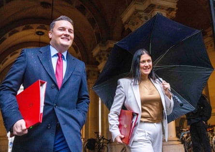 Wes Streeting (left) and Lisa Nandy at Downing Street in January.