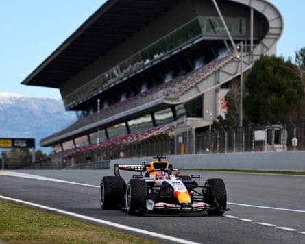 Liam Lawson, of Racing Bulls, on the first day of testing in Barcelona.