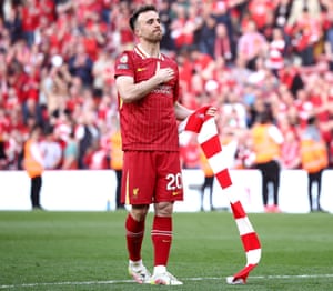 Diogo Jota acknowledges Liverpool fans in April 2025