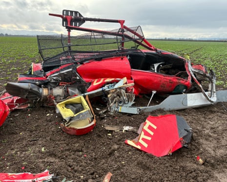 a wrecked helicopter