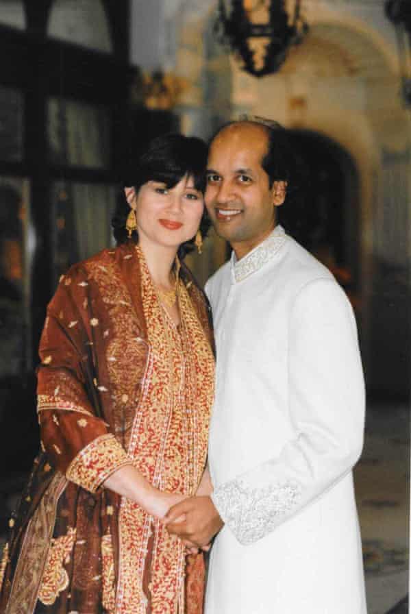 Arif and Catherine on their wedding day, London, 1996.
