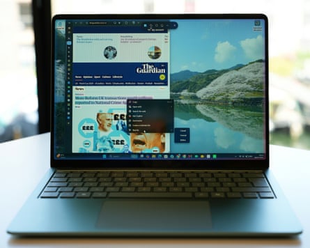 Click to Do on a Guardian article shown on a Microsoft Surface Laptop 8