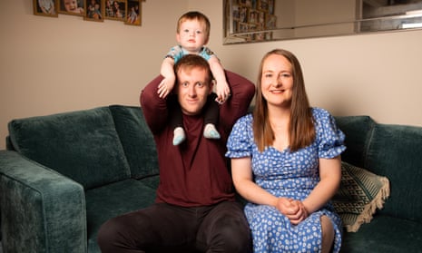 Ben and Alix Oxlade with their son Rufus, who suffers from cystic fibrosis and has recently received the new drug Kaftrio