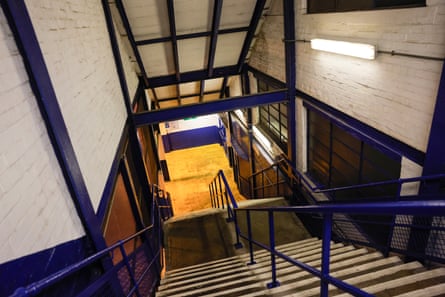 A stairwell in the Gwladys Street end.