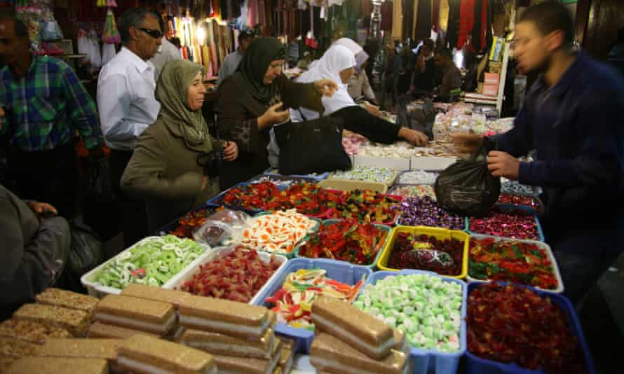 Sweets on sale on the Old City, Jerusalem.