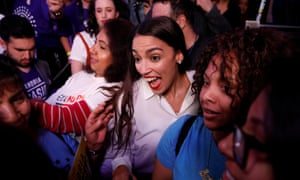 Alexandria Ocasio-Cortez celebrates becoming the youngest woman ever elected to Congress.