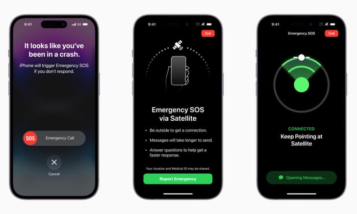 Apple launches satellite emergency SOS service in Australia and New Zealand  | Apple | The Guardian