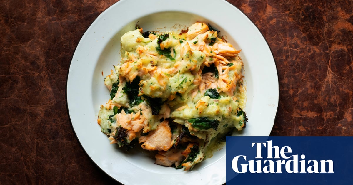 Nigel Slater's recipe for salmon, kale and potatoes