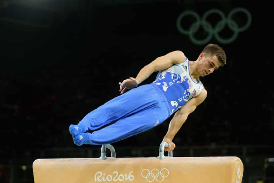 Max Whitlock on his way to winning gold on the pommel horse in 2016.