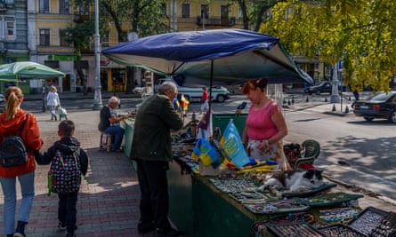 Street sellers in central Odesa.