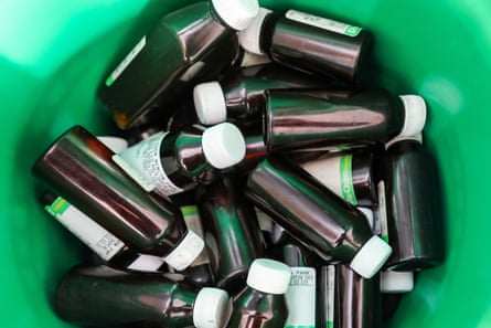 A bowl with vials of drugs