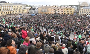 Demonstrators in Helsinki